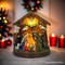Radiant Nativity Scene Handcrafted Statue Figurine, 7" Birth of Jesus Christian Home Decoration